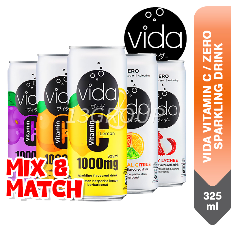 Vida Vitamin C / Zero Sparkling Flavoured Drink (Assorted), 325ml [Mix] Shopee Singapore