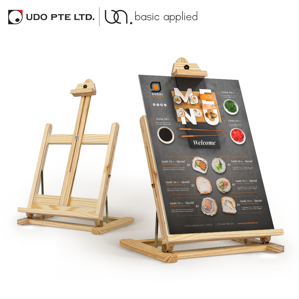 Wooden Table Top Display Stand | Restaurant Counter Menu Display Stand ...