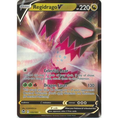 Pokemon TCG Card Regidrago V SS Silver Tempest 135/195 Ultra Rare ...