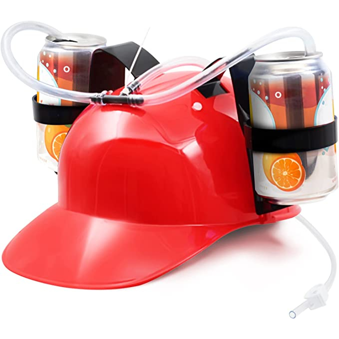 [SG SELLER] Drinking Hat Helmet Can Holder Drinker Hat Cap with Straw ...