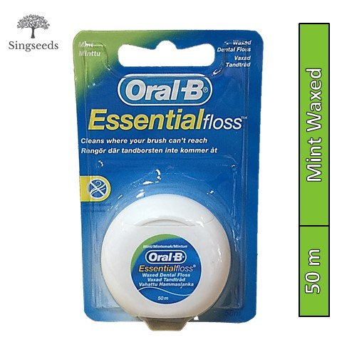 Oral-B Essential Mint Waxed Oral Dental Floss 50 Meters | Shopee Singapore