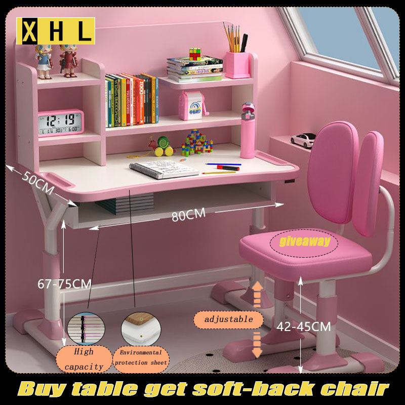 XHL 【SG local seller】 Study Table Study Chair kid Study Desk Pink Study