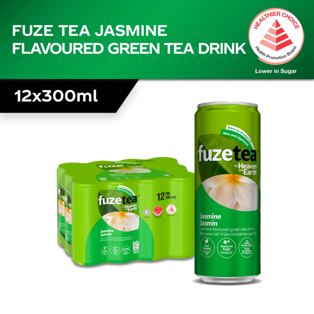 FUZE Heaven and Earth Jasmine Green Tea ( 12 Cans x 300ml ) Shopee Singapore