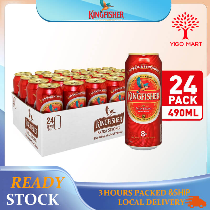 Kingfisher Premium Extra Strong Lager Beer Can, 24 x 490ml Shopee