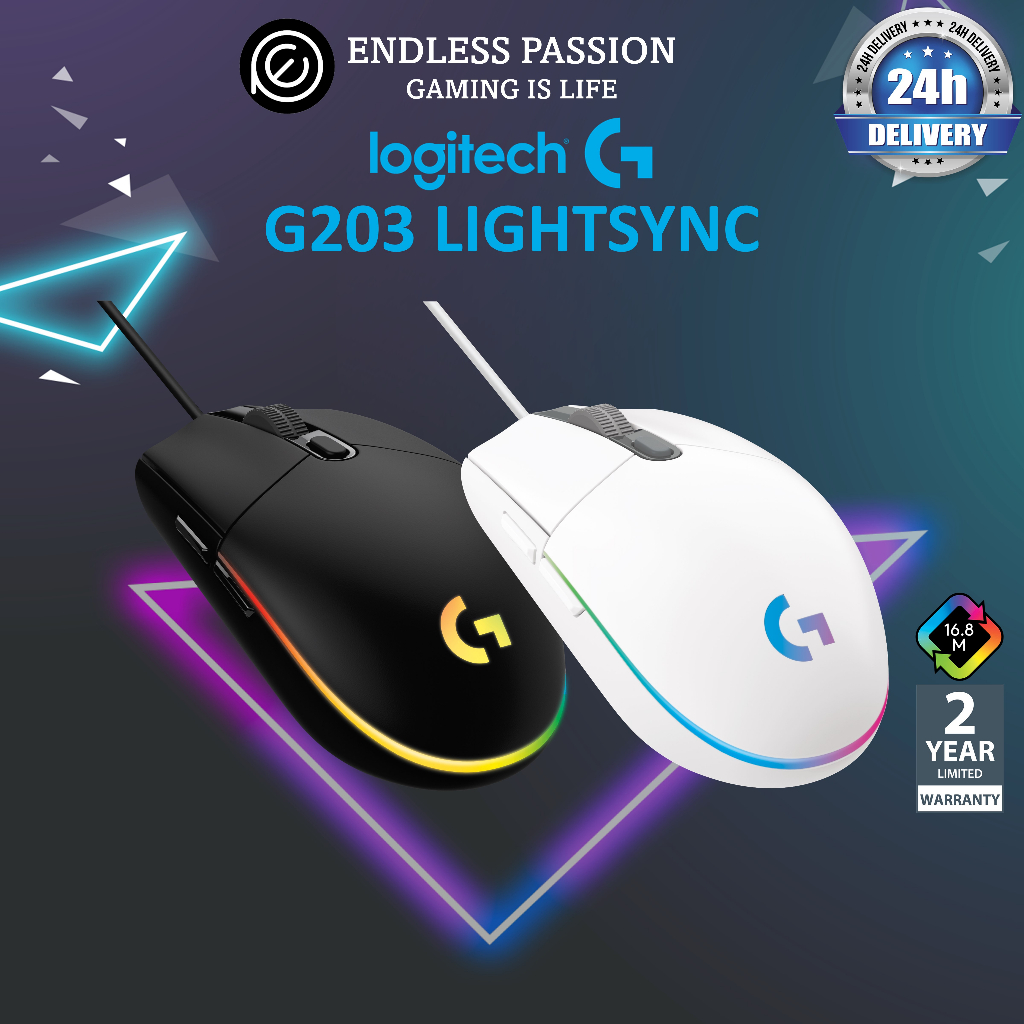 Logitech G203 LIGHTSYNC 2nd Gen Negro RGB 8000 DPI Raton Gaming. PC GAMING