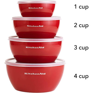 Kitchenaid BPA-Free Plastic Set of 3 Mixing Bowls with Soft Foot