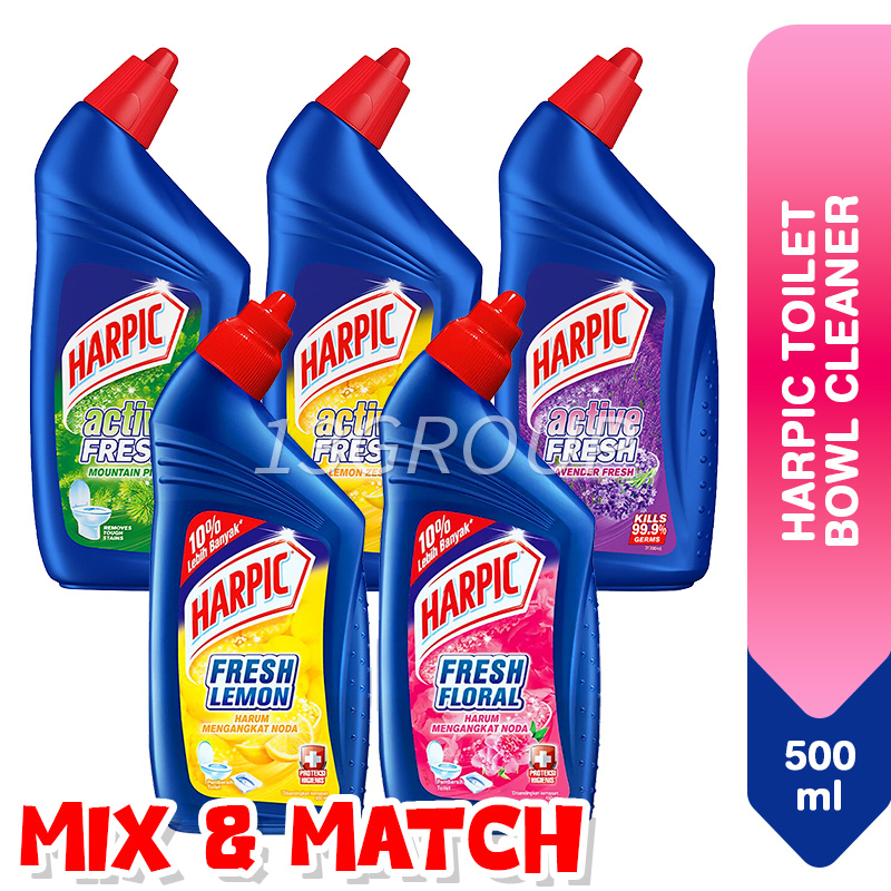 Harpic Toilet Bowl Cleaner Active Fresh, 495ml500ml [Mix] Shopee