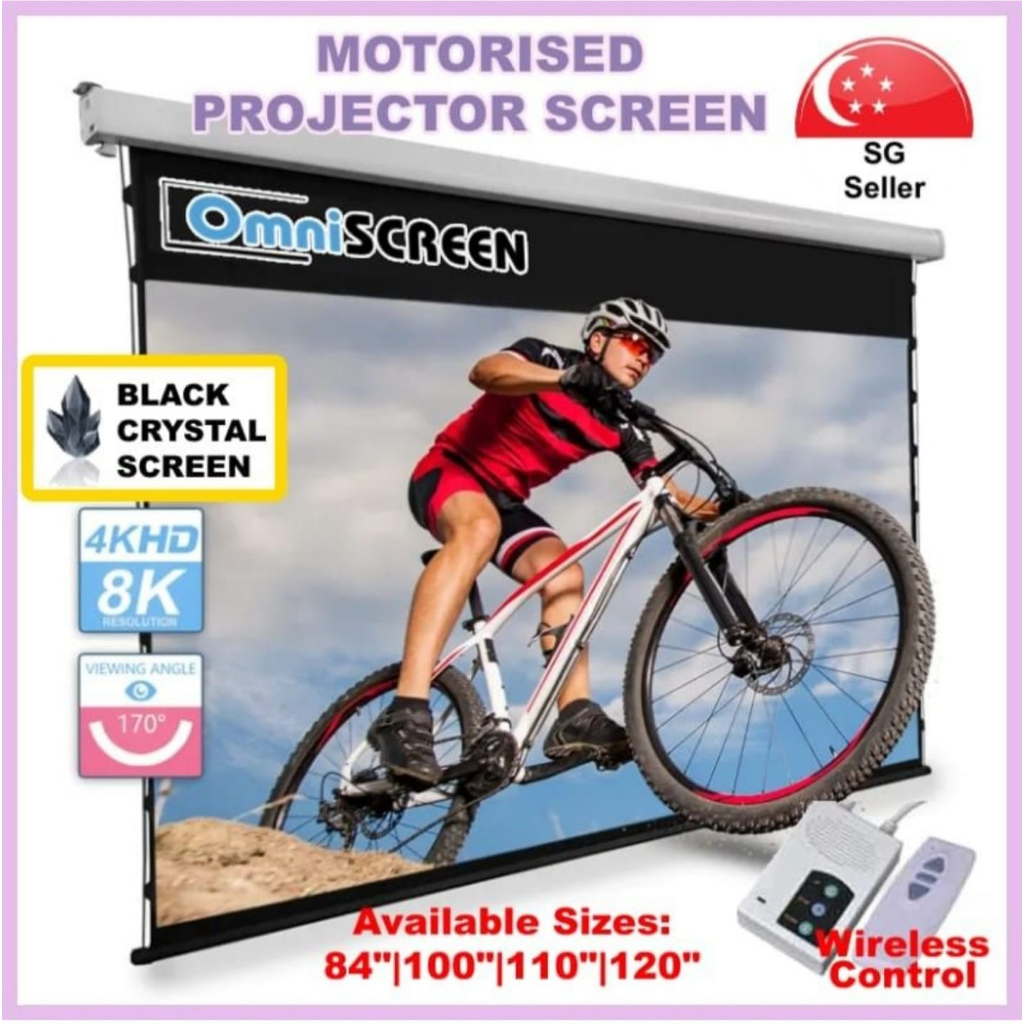 [MOTORISED PROJECTOR SCREEN] [AVAIL SIZE: 84