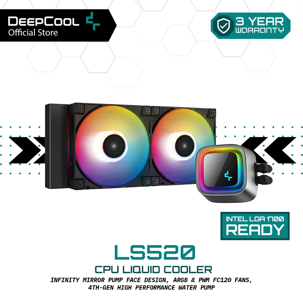 Deepcool LS520 / LS720 / ARGB 240 AIO Liquid CPU Cooler, FC120 ARGB PWM