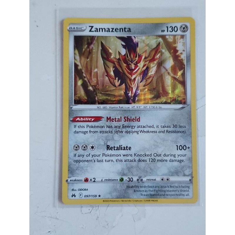 Pokemon zamazenta holo and revese holo crown zenith card Shopee Singapore