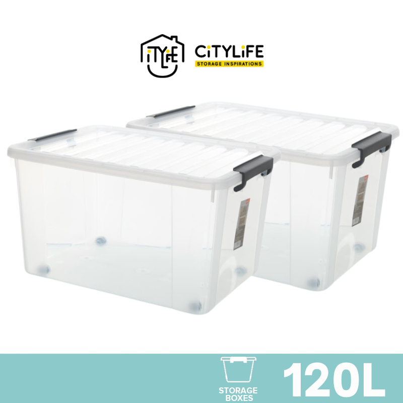 Citylife 84L/120L MultiPurpose Widea Stackable Storage Container Box