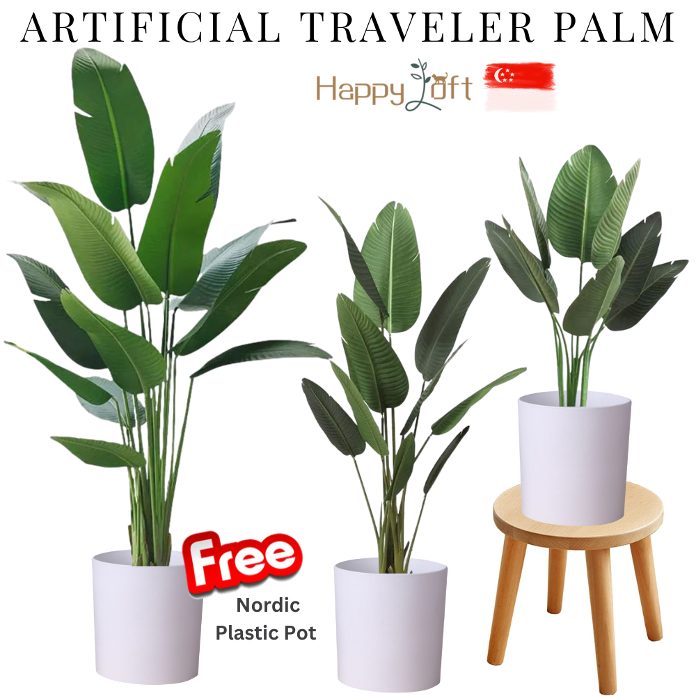 [SG SELLER] Artificial Traveler Palm Free Nordic Pot /Artificial Plant / Fake Plants / Large