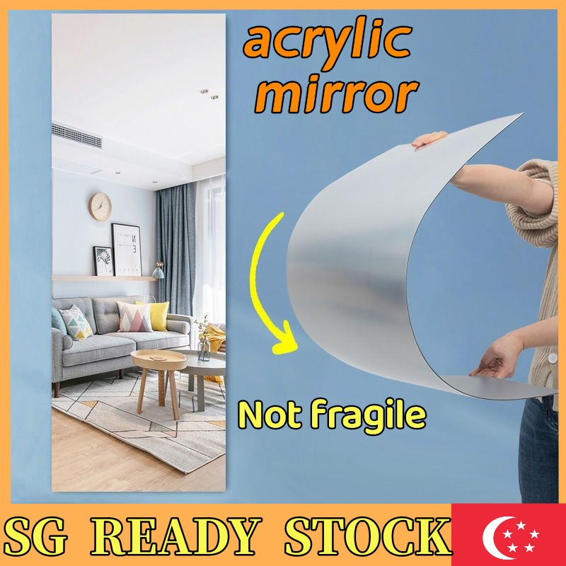 [SG READY STOCK] Acrylic FullLength Mirror Soft WallSticking Self