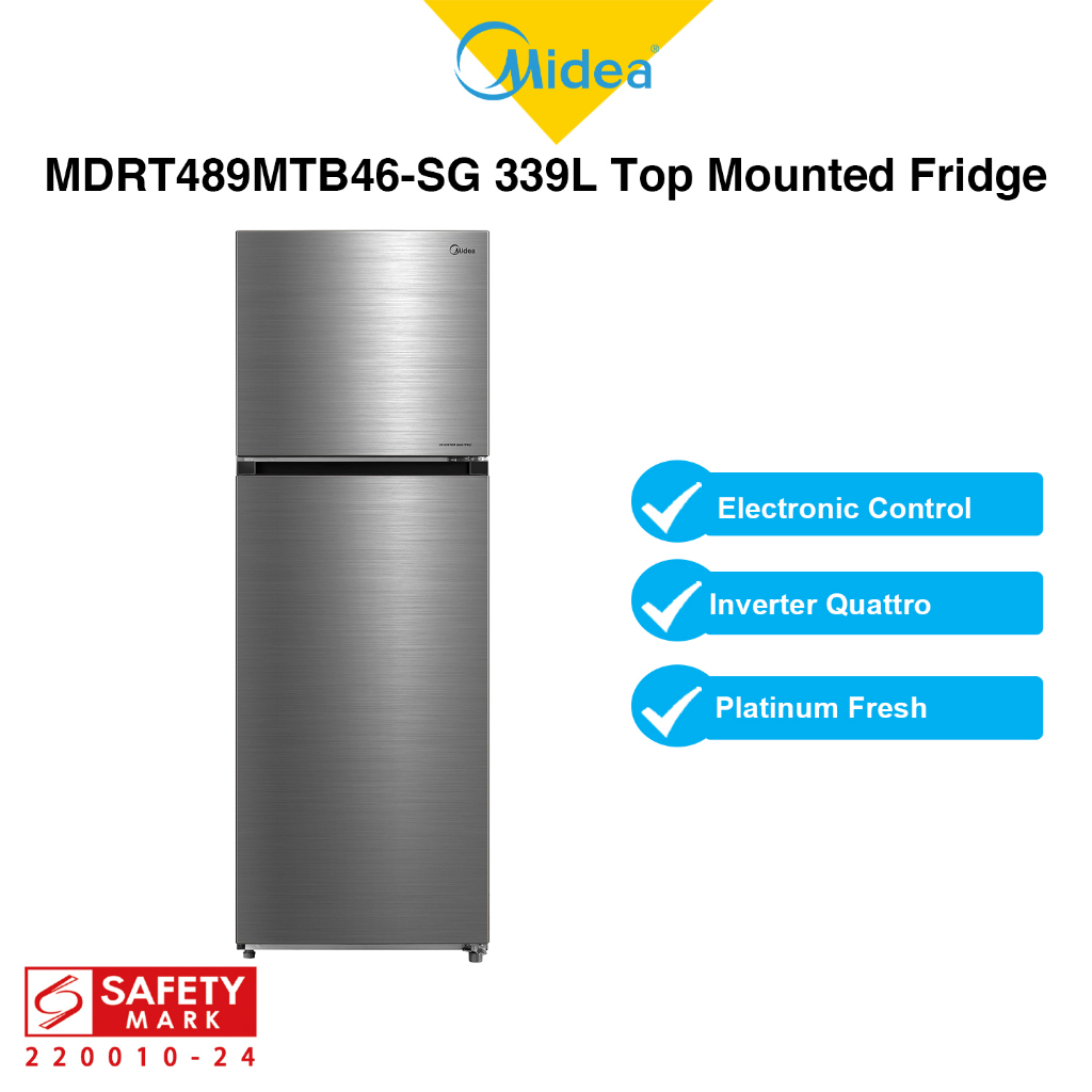Midea MDRT489MTB46SG 339L Smart Sensor Top Mounted Freezer Fridge
