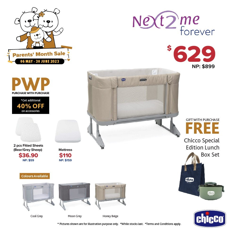 Chicco Next2Me Forever Sleeping Crib (birth up to 4 years old / 22kg