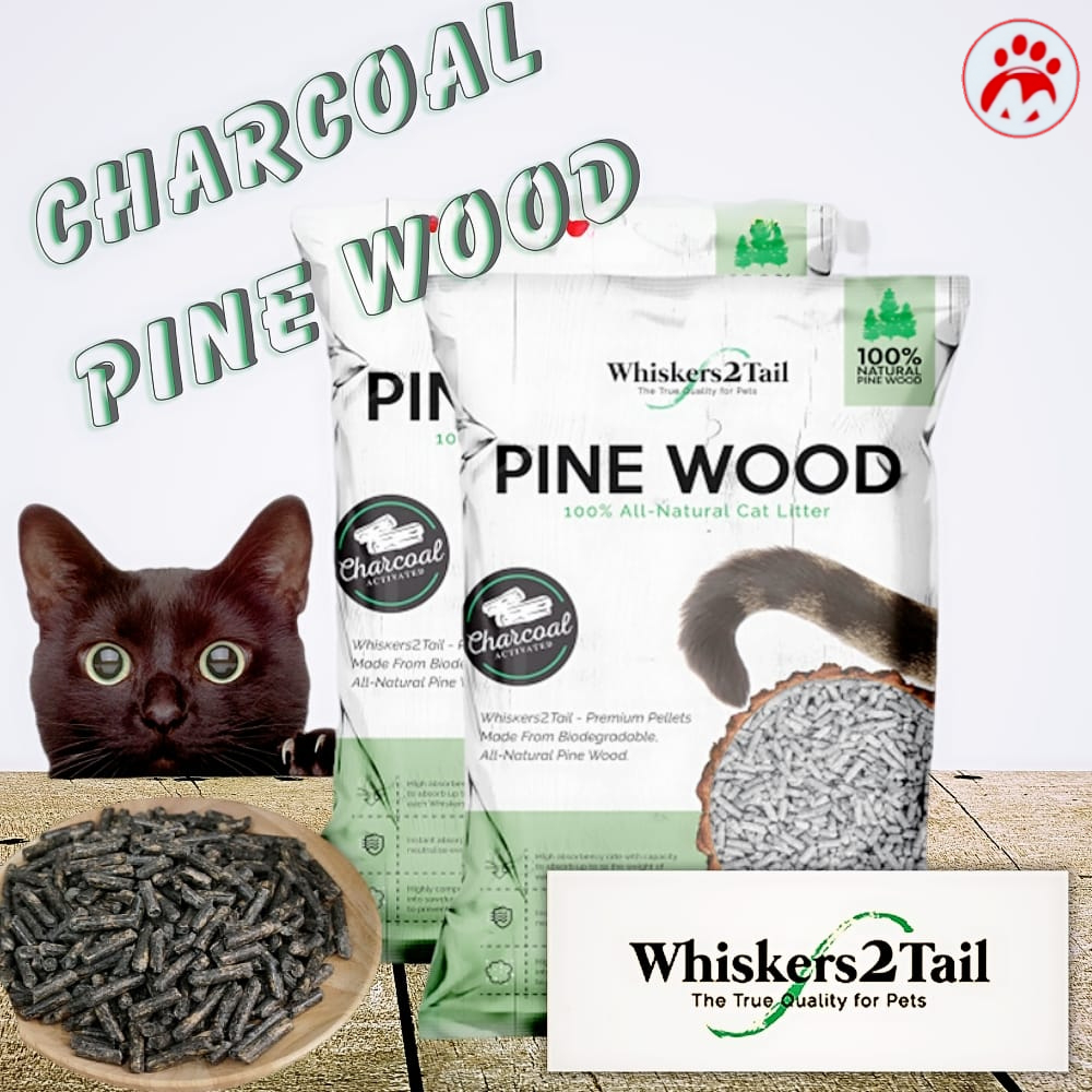 Whiskers2Tail Charcoal Pine Wood Cat Litter 20kg Shopee Singapore