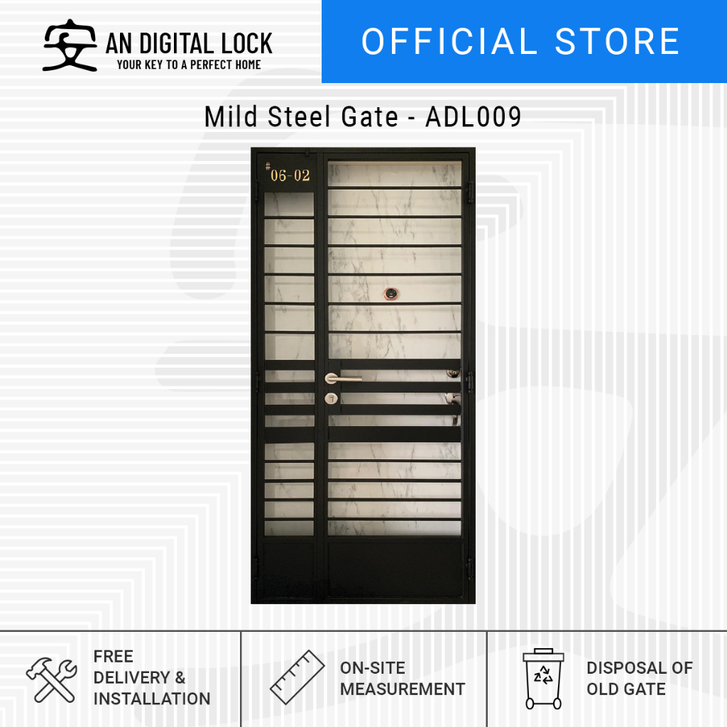 Mild Steel HDB Metal Gate (ADL009) AN Digital Lock Shopee Singapore