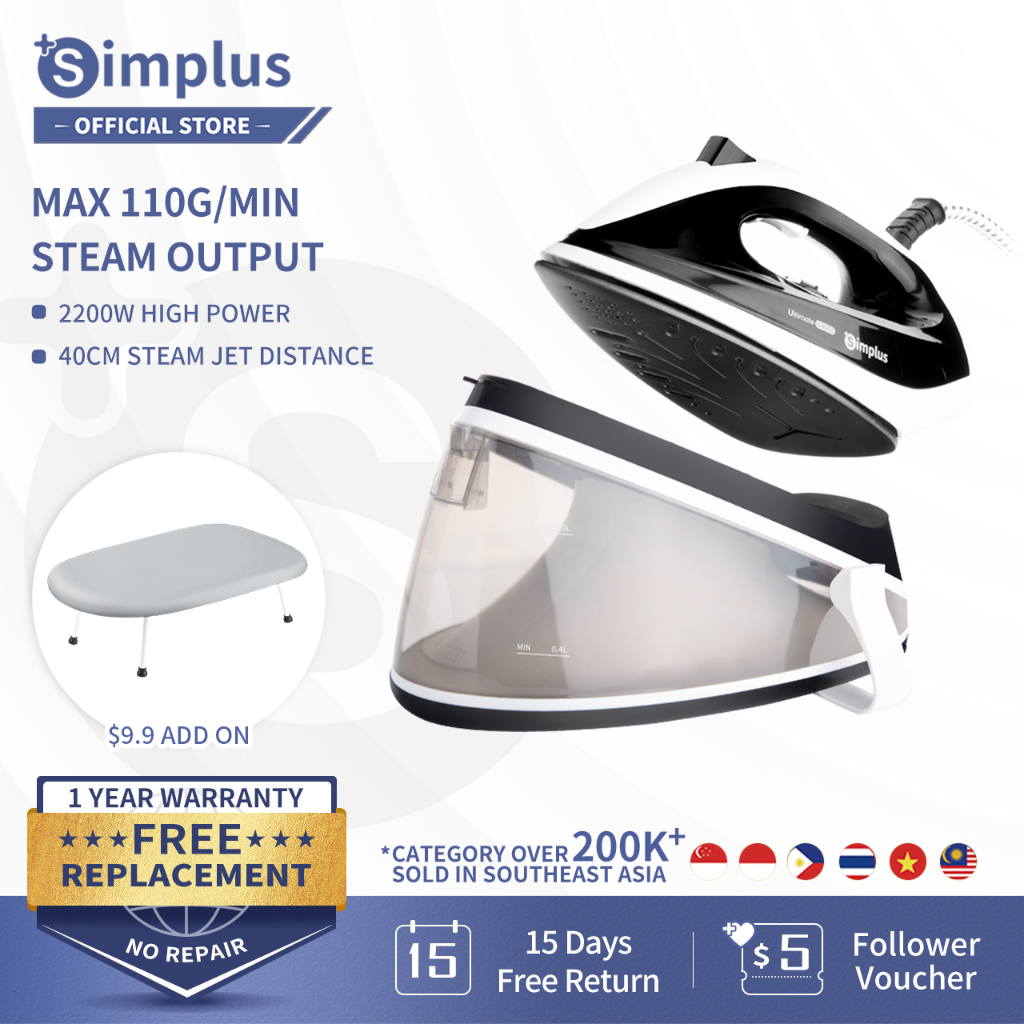 Simplus Steam Generator Ultimate G9000 Iron Garment Steamer Smooth