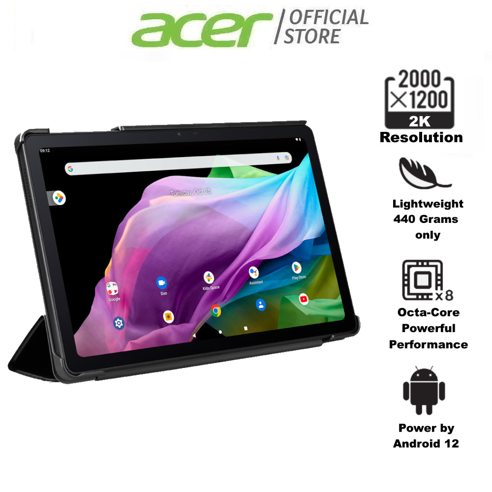 Acer Iconia Tab P10 10.4” 2K (2000 x 1200) Android 12 Tablet