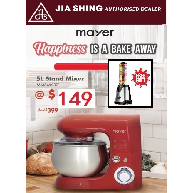 Mayer 5L Stand Mixer (MMSM637) ( Free Mayer Blender ) Shopee Singapore