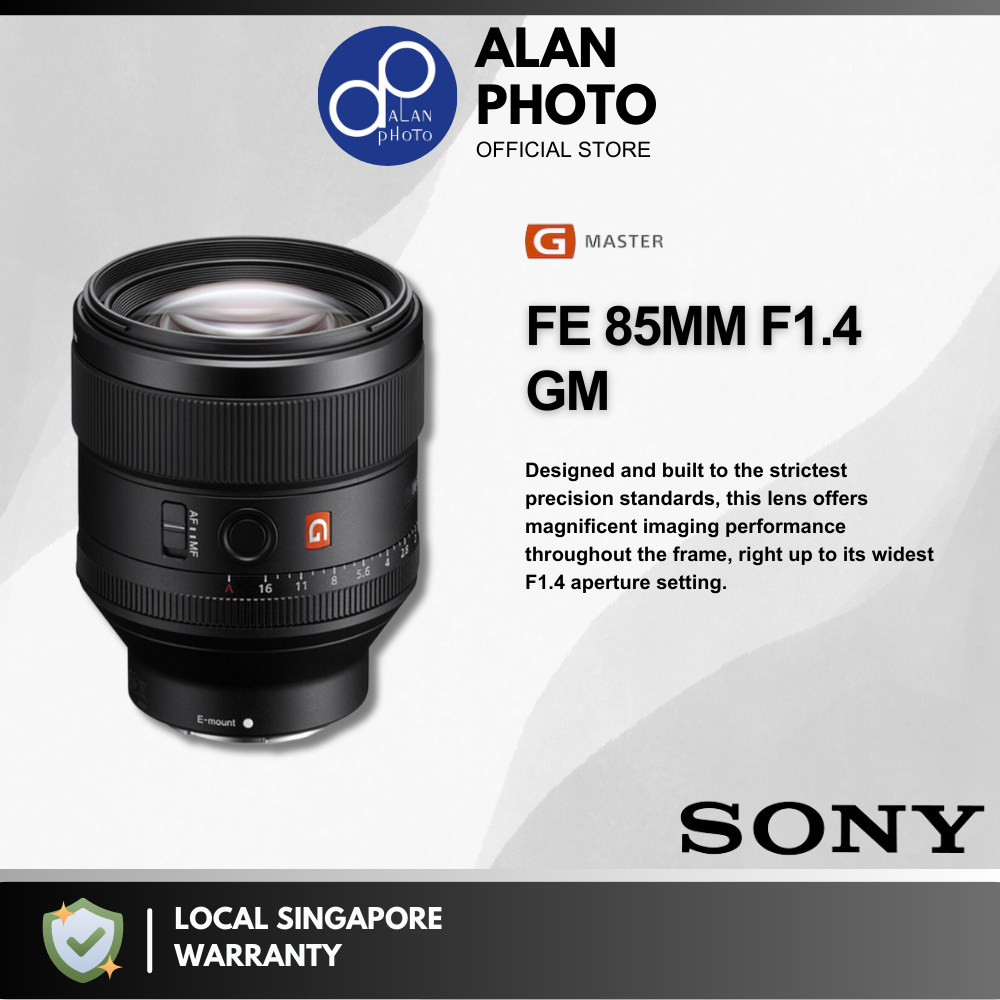 Sony FE 85mm F1.4 GM Lens [SEL85F14GM] For Sony A7RM5/A7SM3/A7M4/A7M3