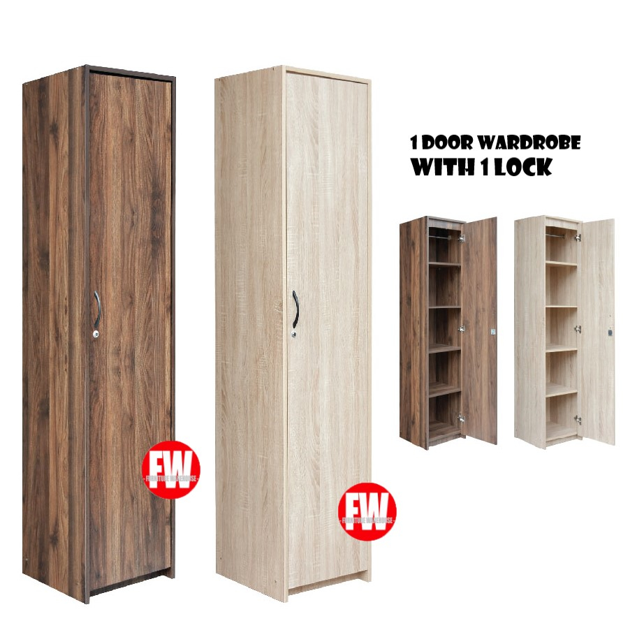 One Door Wardrobe with Lock / Storage (Fully Assembled