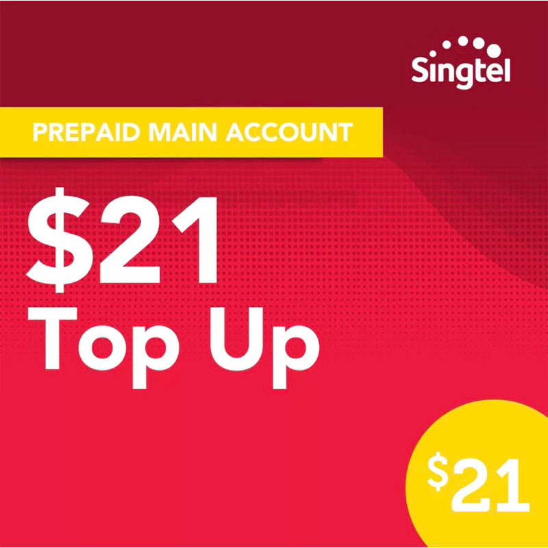 SingTel Hi 21 mobile phone prepaid card online Topup Shopee Singapore