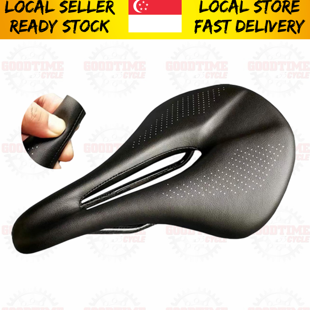 Sella Bici In Carbonio E Pelle 240mm – Larga 143/155mm, Guide Ovali, MTB/road, Comfort
