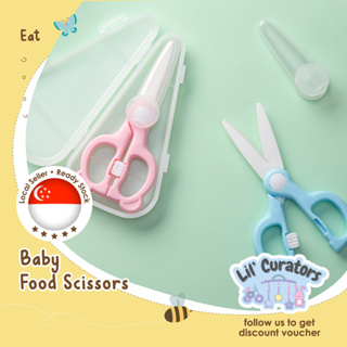 Baby Food Scissors,Baby Food Scissors,Portable Stainless Steel Scissor  Children Safety Food Cutter with Cover for Baby Infant Complementary