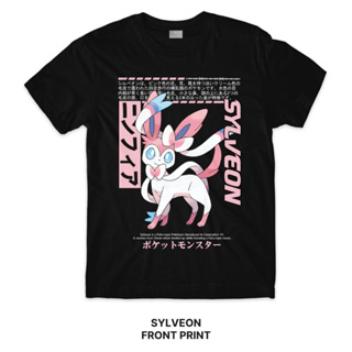 Cartoon Eevees Characters T-Shirt Evolution Dark Prism Side Triangle Rainbow