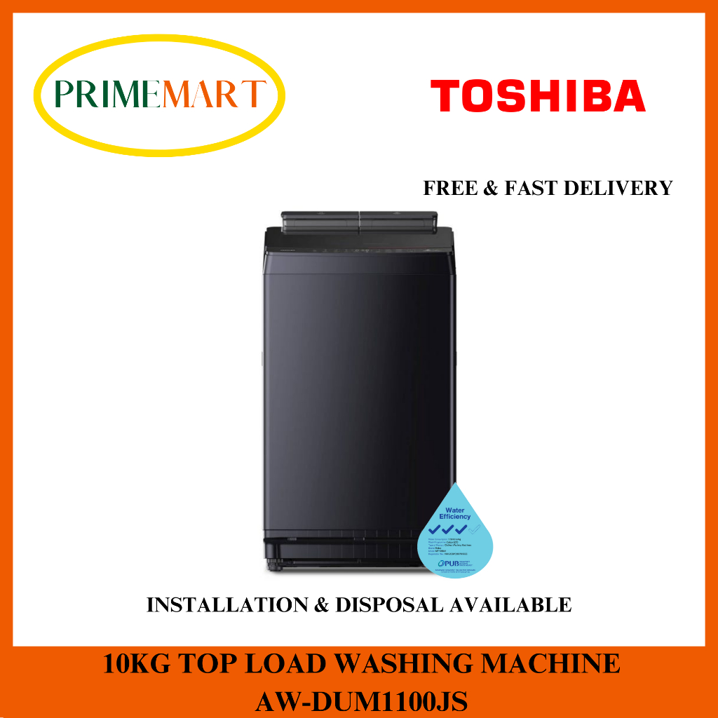 TOSHIBA AWDUM1100JS 10KG TOP LOAD WASHING MACHINE 2 YEARS TOSHIBA