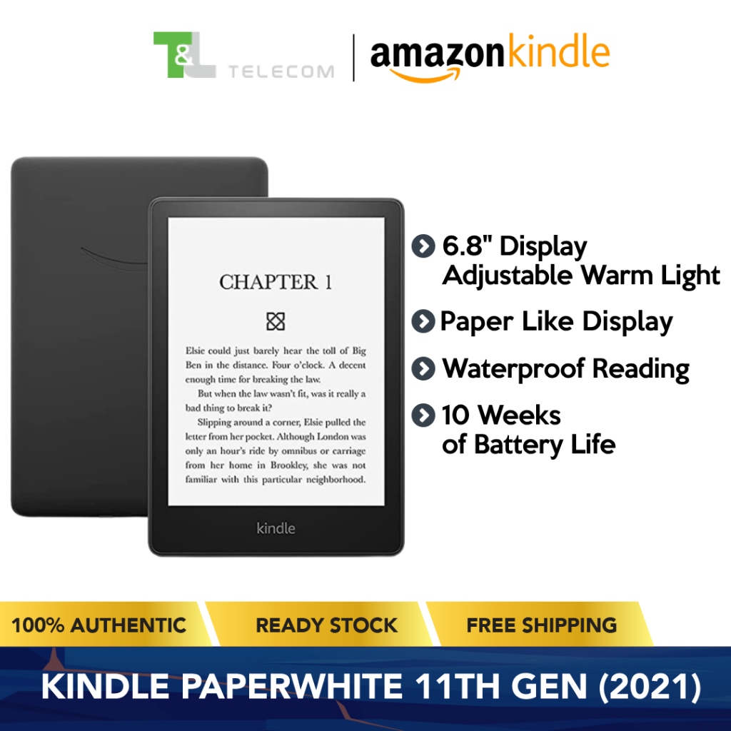 Kindle Paperwhite 11th Gen, 2021 (Black), 8GB/16GB Storage, 6.8  Display, Adjustable Warm Light