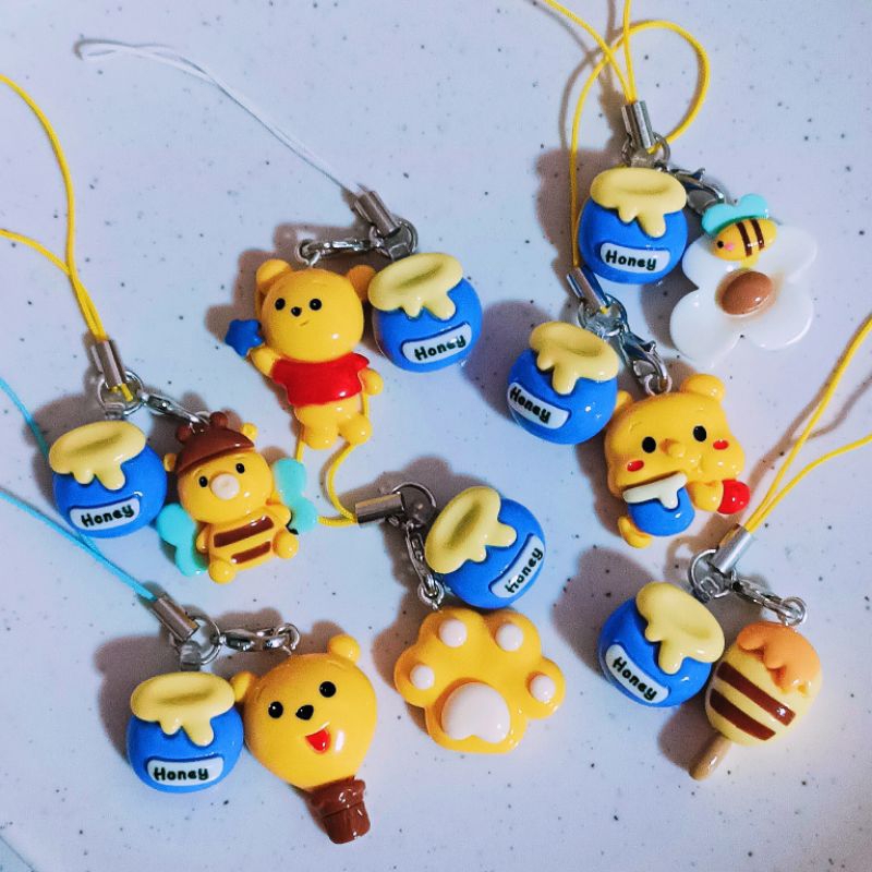 SG DIY Winnie The Pooh Decorative Resin Keychain Handphone Strap Fashion Cute Shopee Singapore