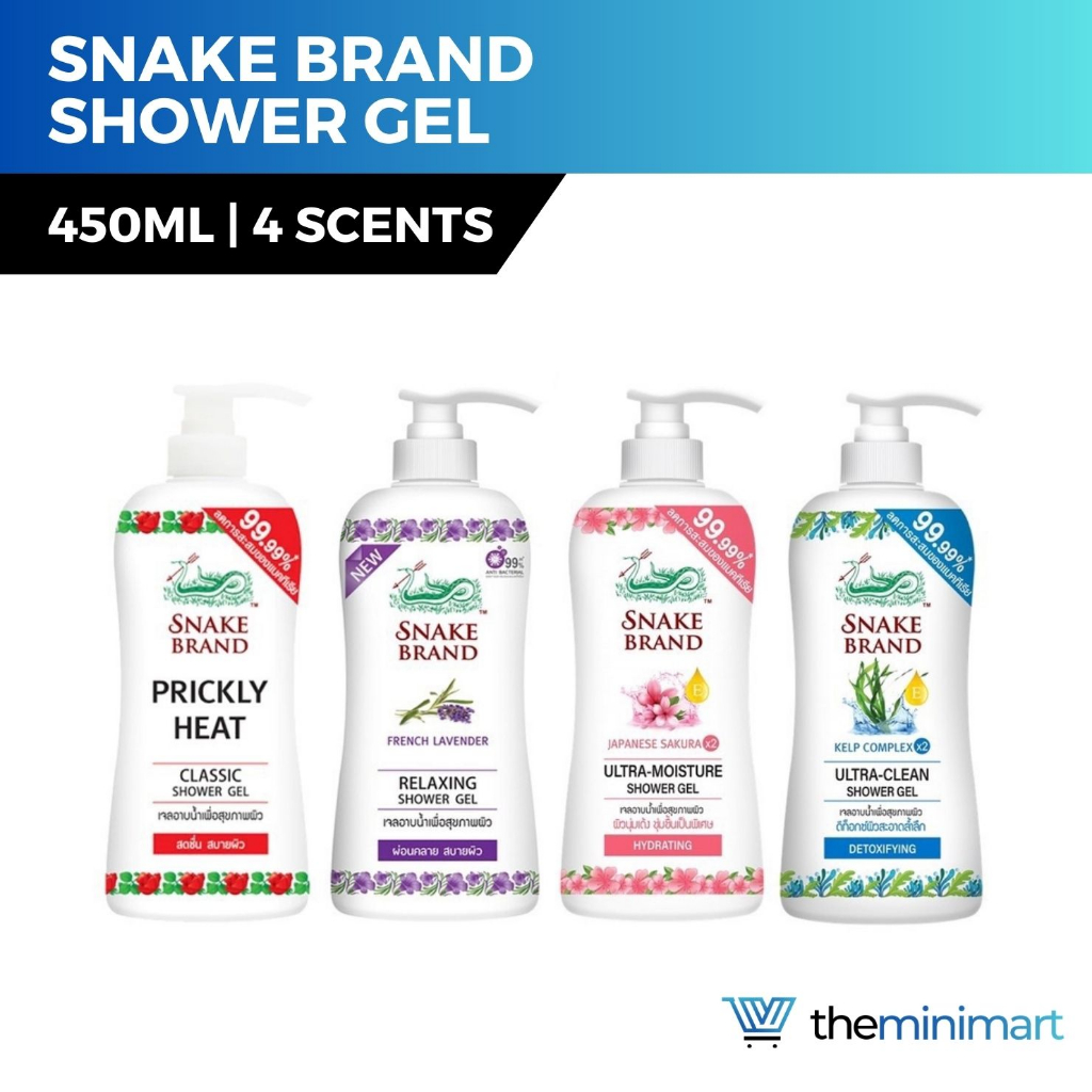 Snake Brand Shower Gel Prickly Heat Size 450ml /Refill Bottle Classic