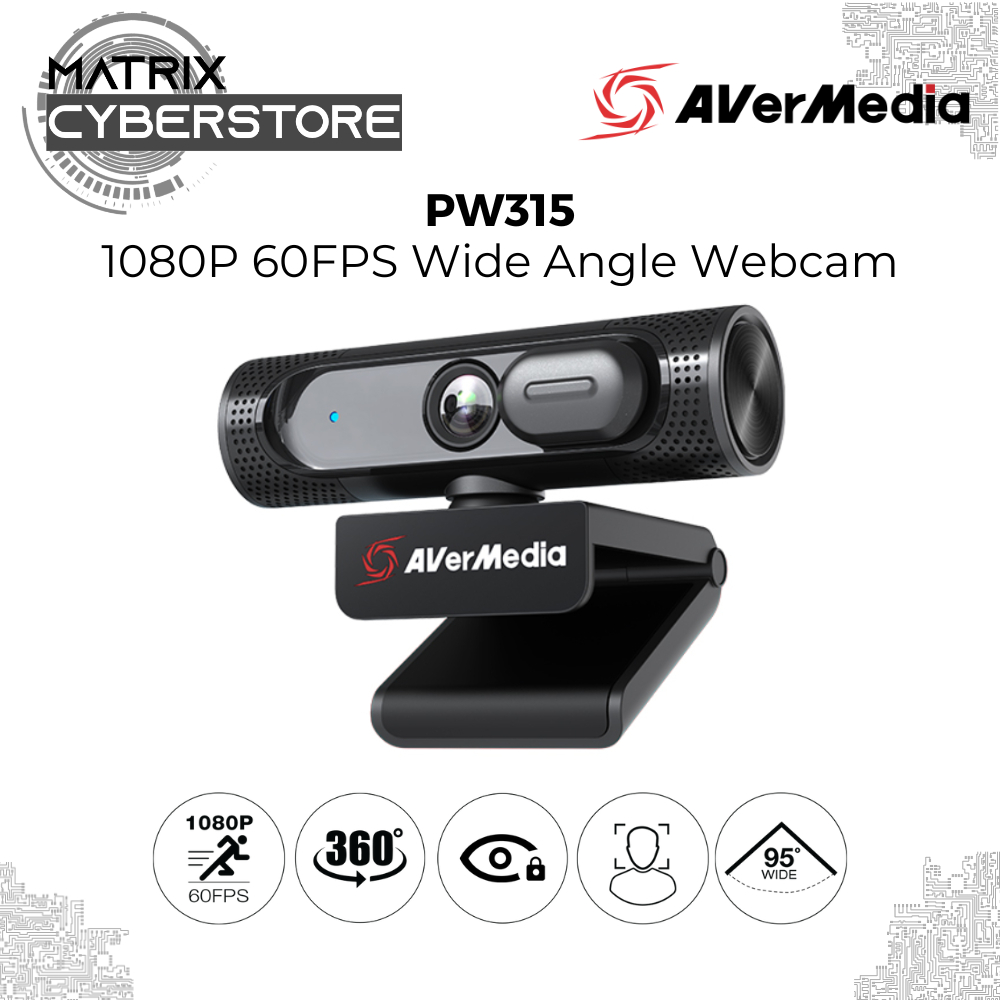 AVerMedia Live Streamer Cam PW315 1080p60 Wide Angle Webcam - for ...