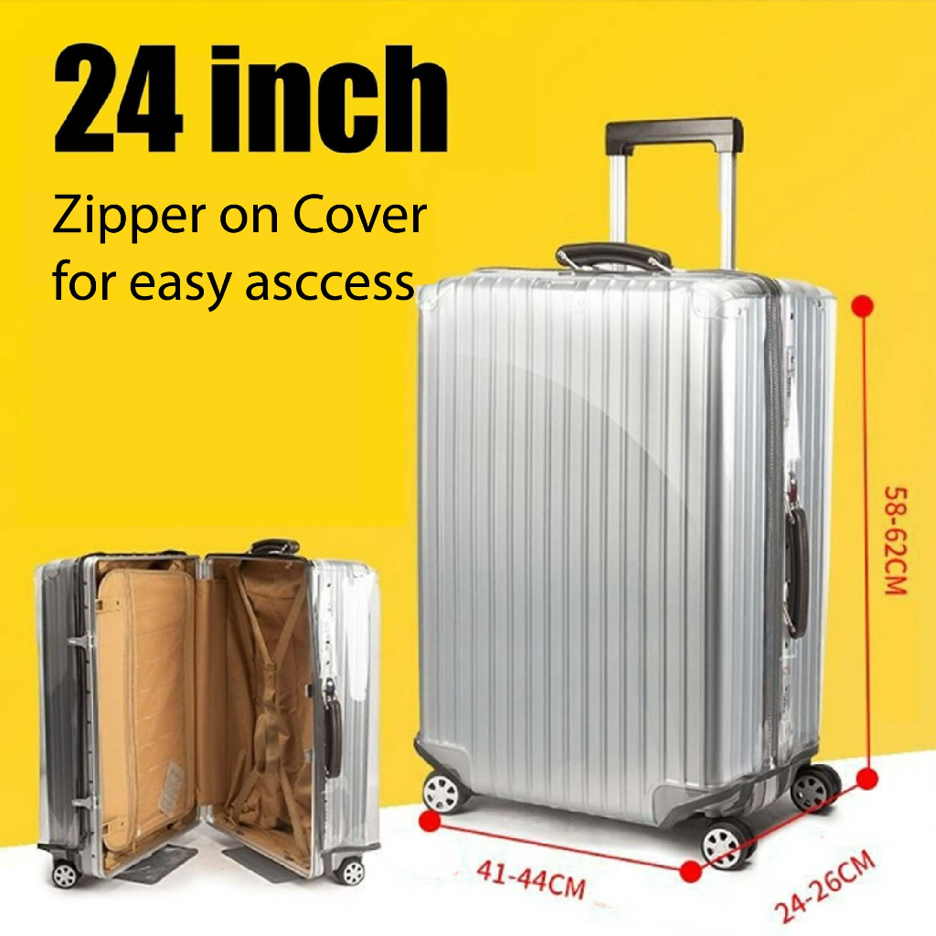 [SG seller] PVC Transparent Luggage Protector Suitcase Cover with Zip