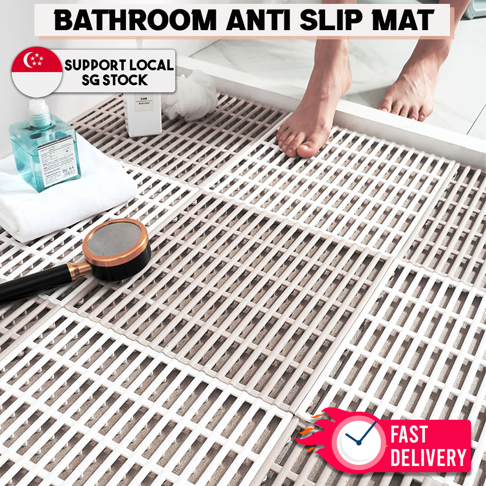 ⚡️SG SELLER⚡️ PVC Bathroom Anti Slip Floor Mat DIY 30x30cm | Shopee Singapore