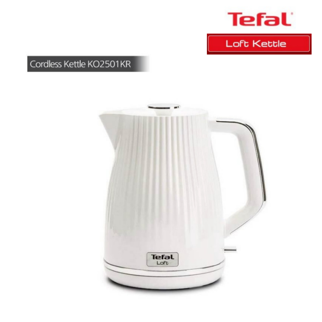 TEFAL Loft White 1.7L K02501KR Cordless Electric Kettle Portable Water
