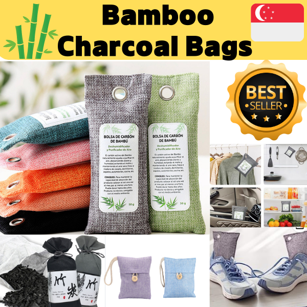 SG STOCK Bamboo charcoal bag. air purifying, absorb moisture, remove