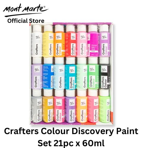 🎨 Mont Marte Crafters Colour Discovery Paint Set - 14pc/21pc (60ml) 🎨 ...