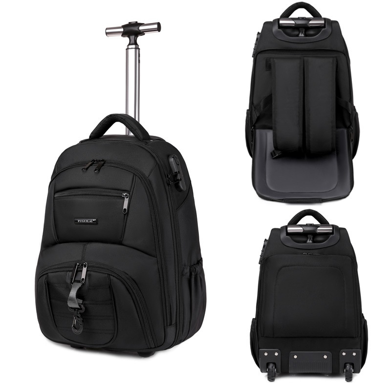 Premium Business Trolley Laptop Backpack Bag 2 Wheels Cabin Luggage for ...