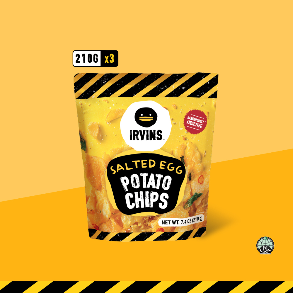 IRVINS Salted Egg Potato Chips (3xSEPC210) | Shopee Singapore