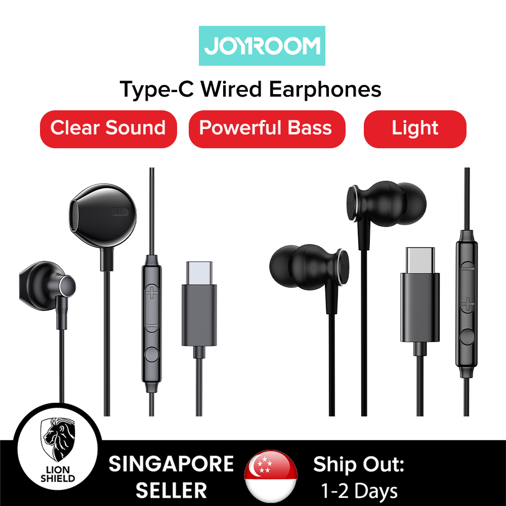 (SG) JOYROOM Type C Earphone Wired Earpiece USB C Earphones with Mic
