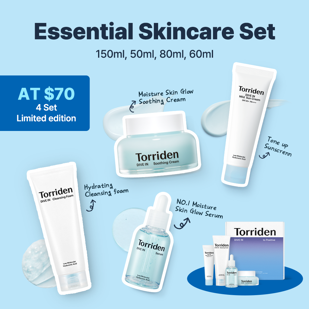 [Torriden Official] DIVE IN Essential Skincare Set of Cleansing foam