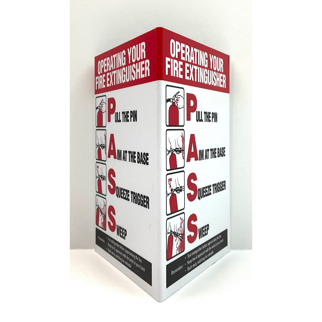 OPERATING YOUR FIRE EXTINGUISHER SIGNAGE | V-SHAPE ALUMINIUM | DOUBLE ...