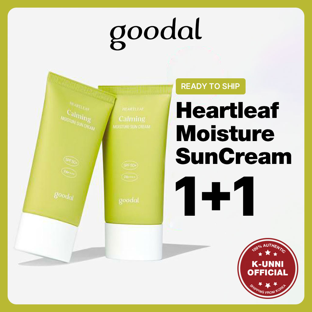 [GOODAL] Heartleaf Calming Moisture Sun Cream 1+1 / SPF 50+ PA++++ / Shipping from Korea