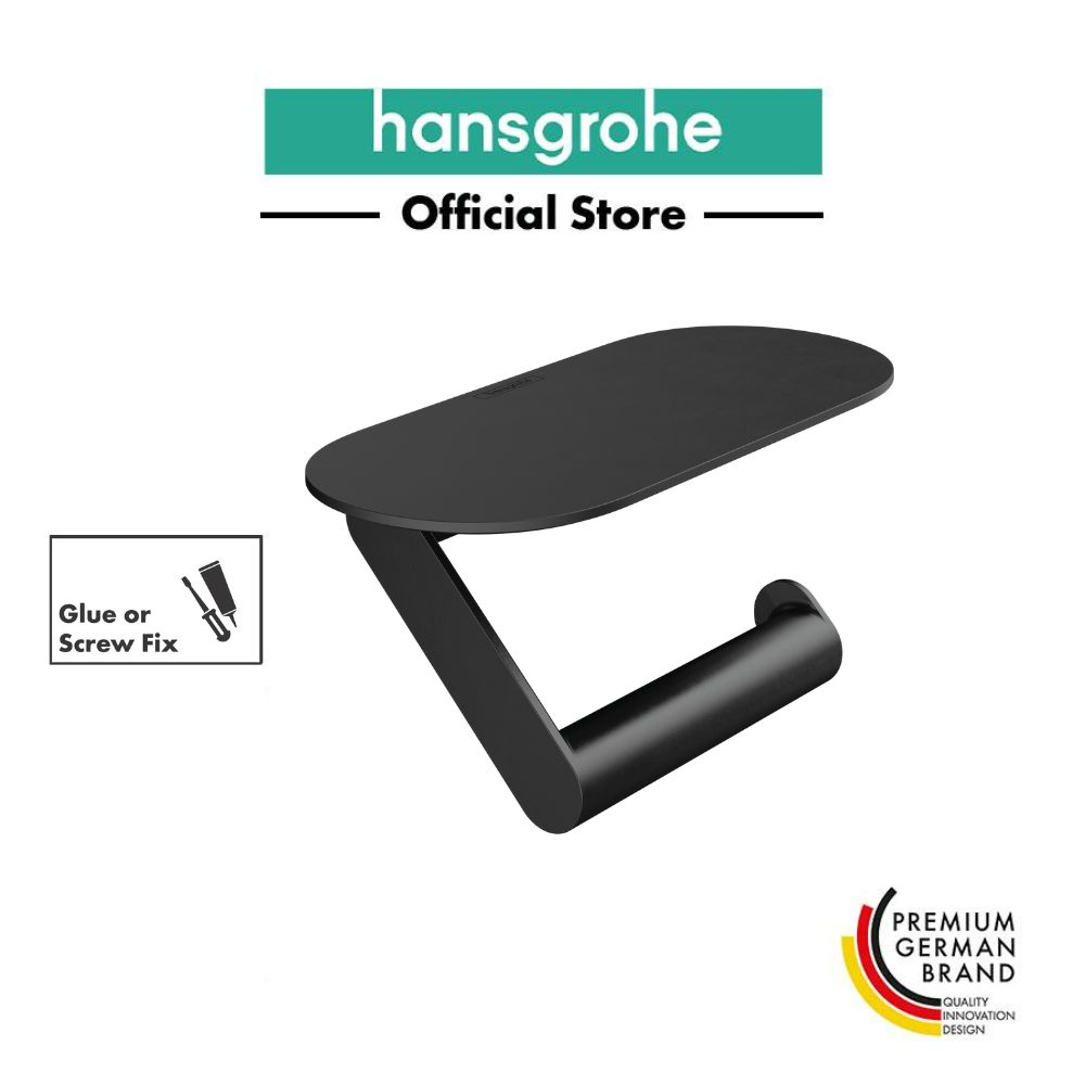 hansgrohe WallStoris Toilet paper holder with shelf in Matt Black