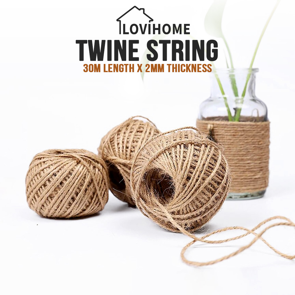 Bulk Twine Rolls for DIY Burlap Crafts Jute Cord Hemp Rope String, 30  meters per roll