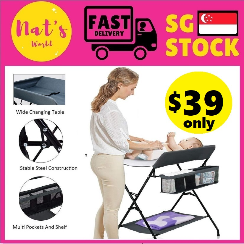 Foldable Diaper Changing Table / Station for Baby. Multifunctional