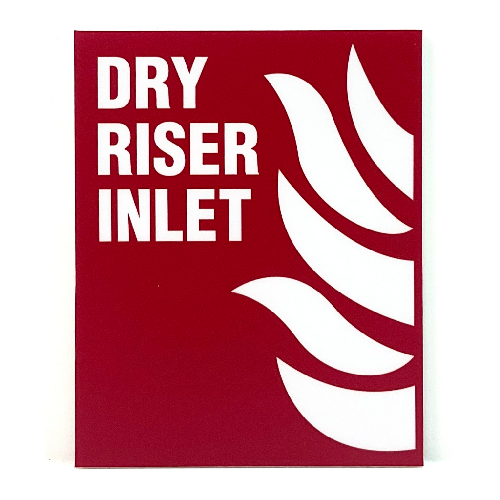 DRY RISER INLET SIGN/SIGNAGE ( 80mm x 100mm ) EMERGENCY SIGN, DRY